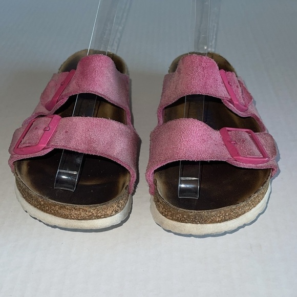 Birkenstock Pink Suede Arizona Sandals - Picture 4 of 11